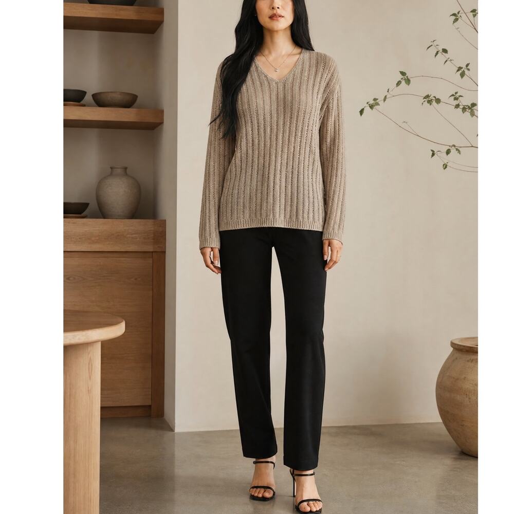 Ann Taylor Stone Beige Sweater Womens Size Medium